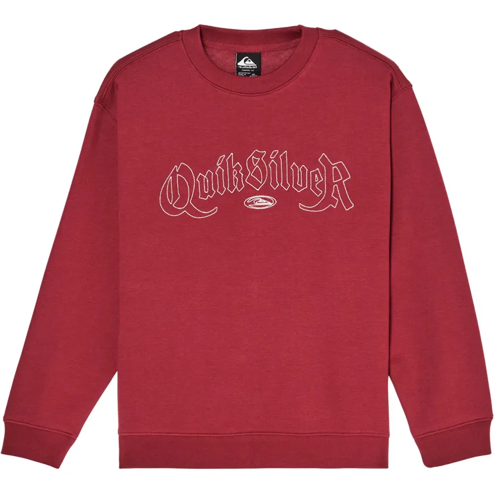 Детский свитшот оверсайз с принтом Quiksilver, Red