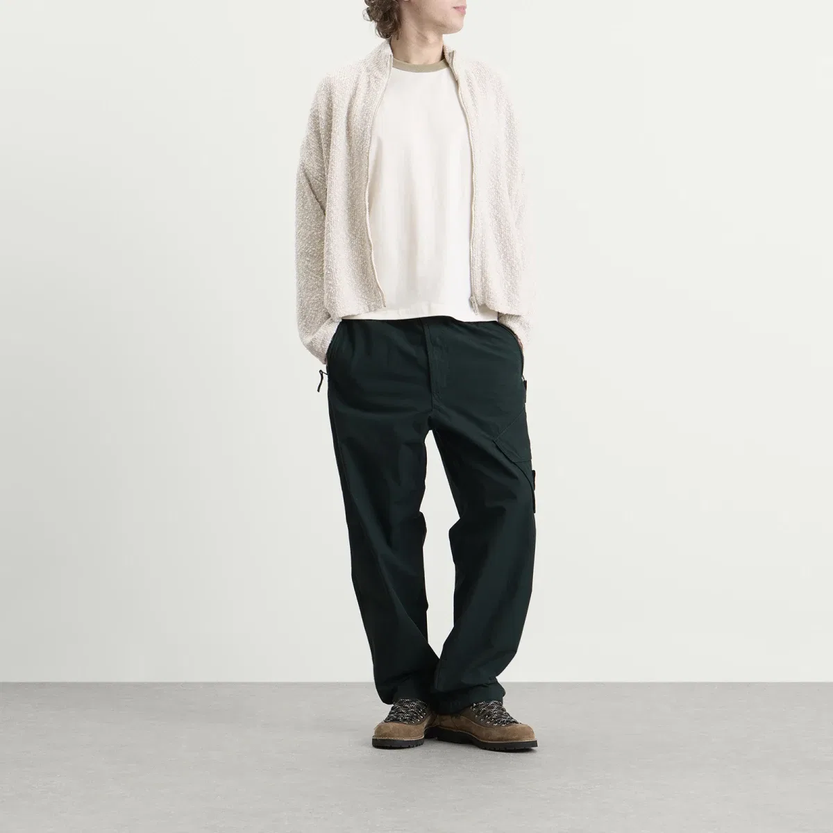 Брюки из хлопка с эластичным поясом Canvas Weave Cotton Trousers Stone Island, Dark Green — фото 4