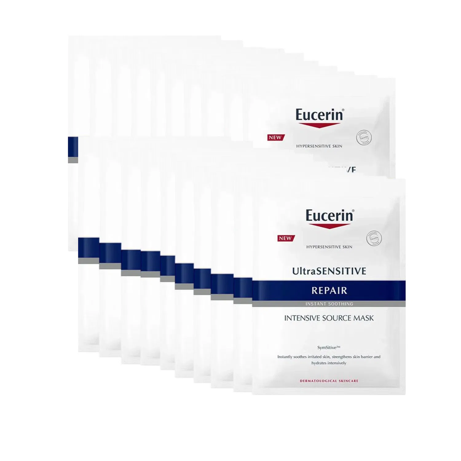 Успокаивающая увлажняющая тканевая маска для лица Eucerin, 20 шт, Black