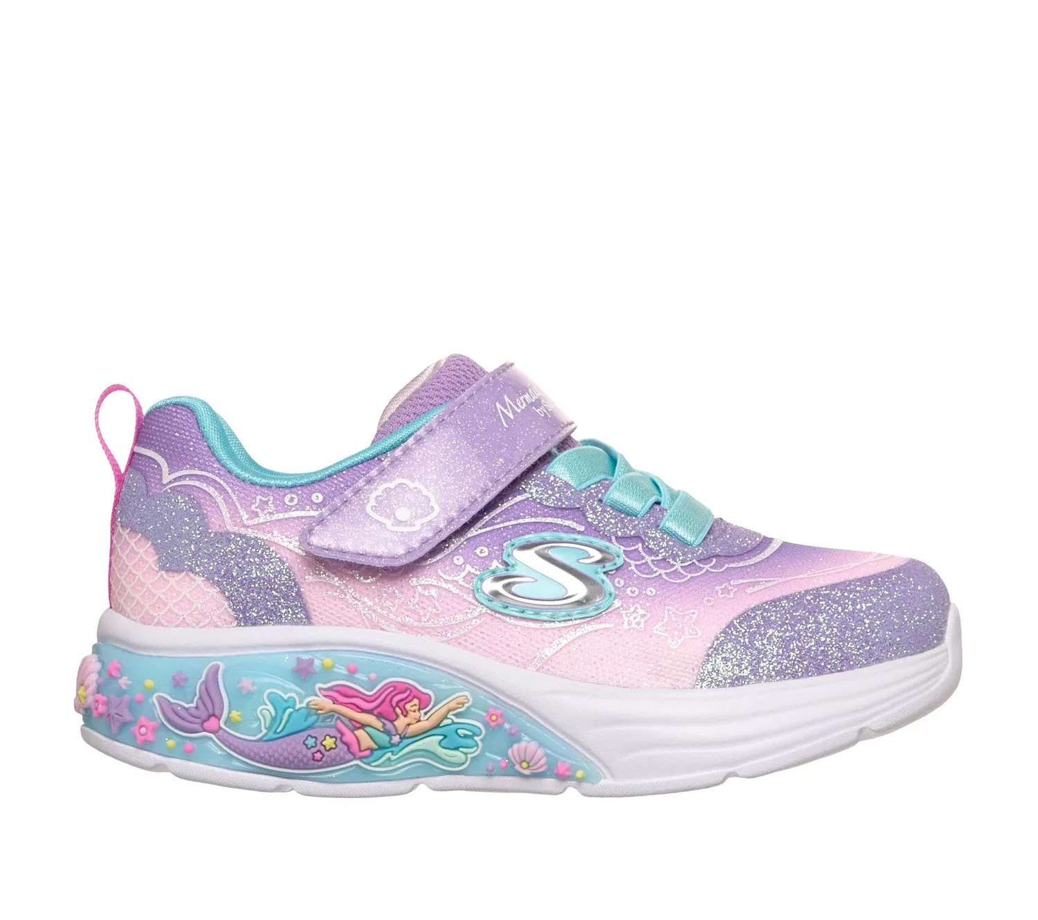 Детские кроссовки для девочек с подсветкой Skechers, Lavender — фото 4