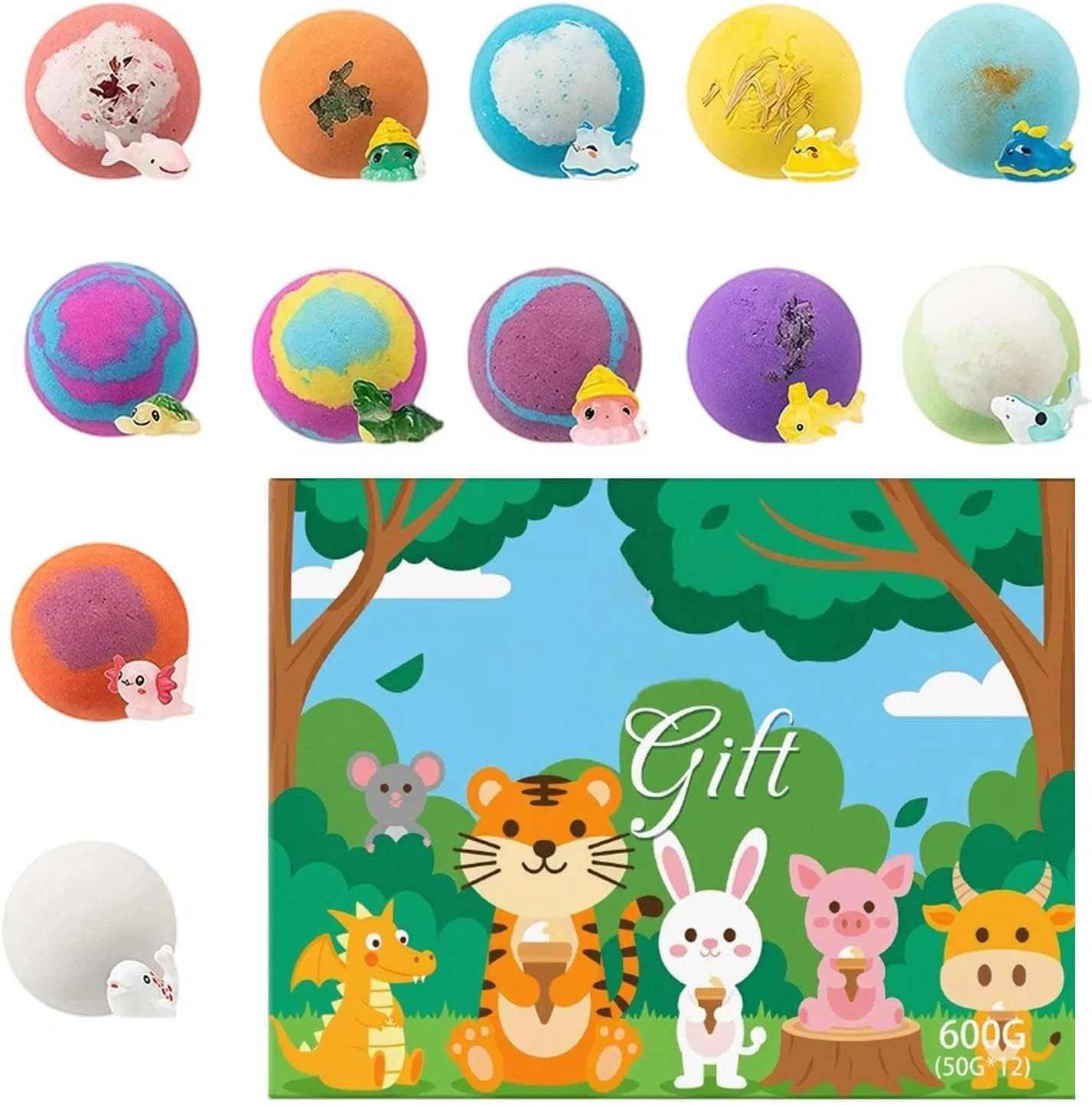 Бомбочки для ванны с игрушкой, 12 шт, Vibhgtf, Grün