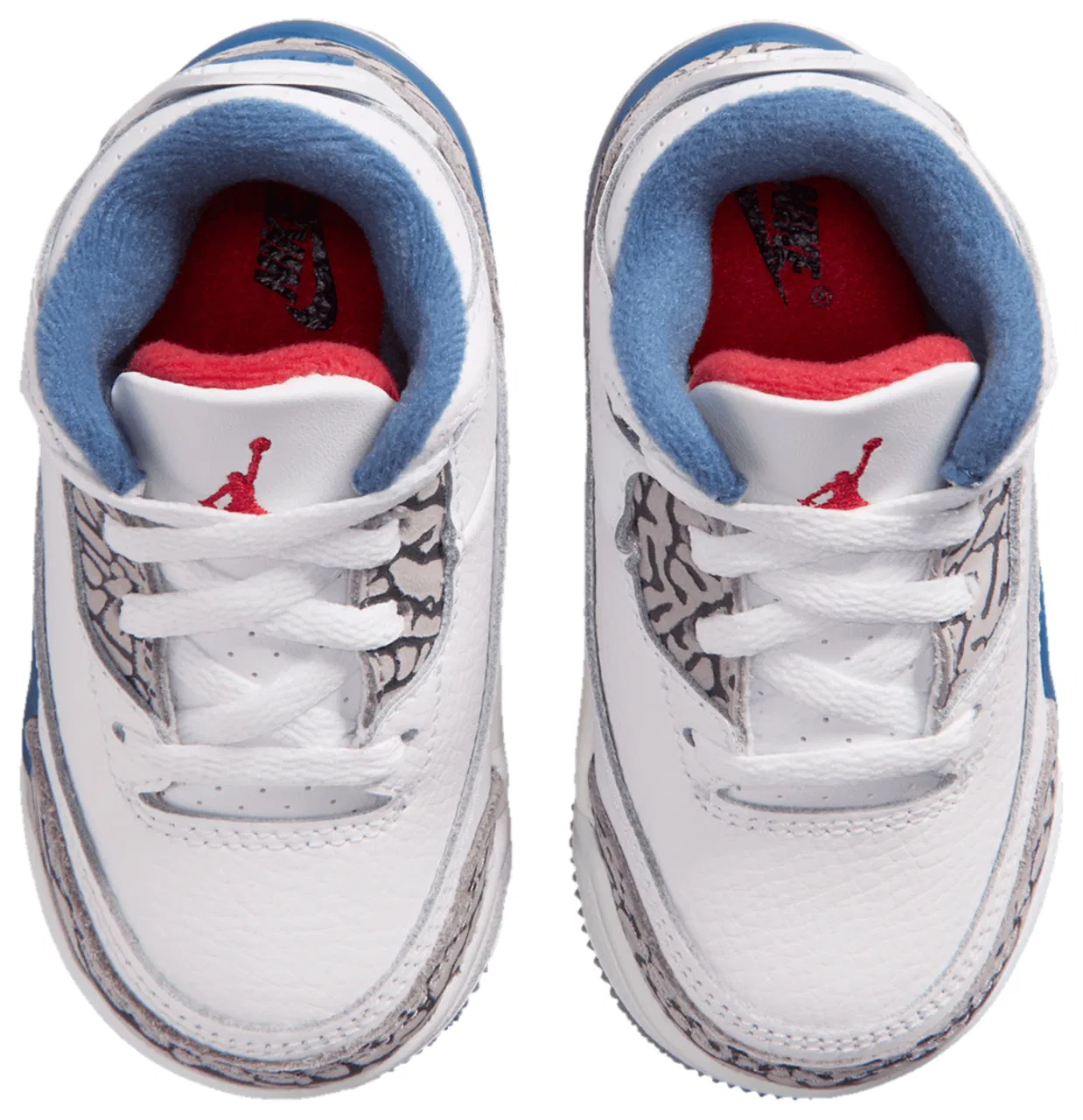 Детские кроссовки для мальчиков с принтом Jordan Retro 3, White/Red/Gray — фото 4