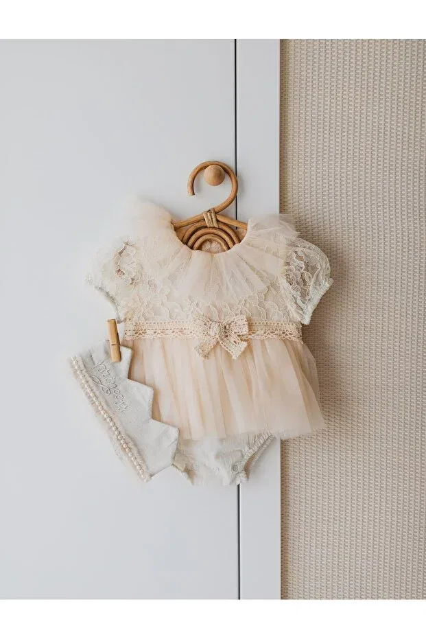 Детское боди-комбинезон для девочек хлопковый Vanessa Pitababy, Beige