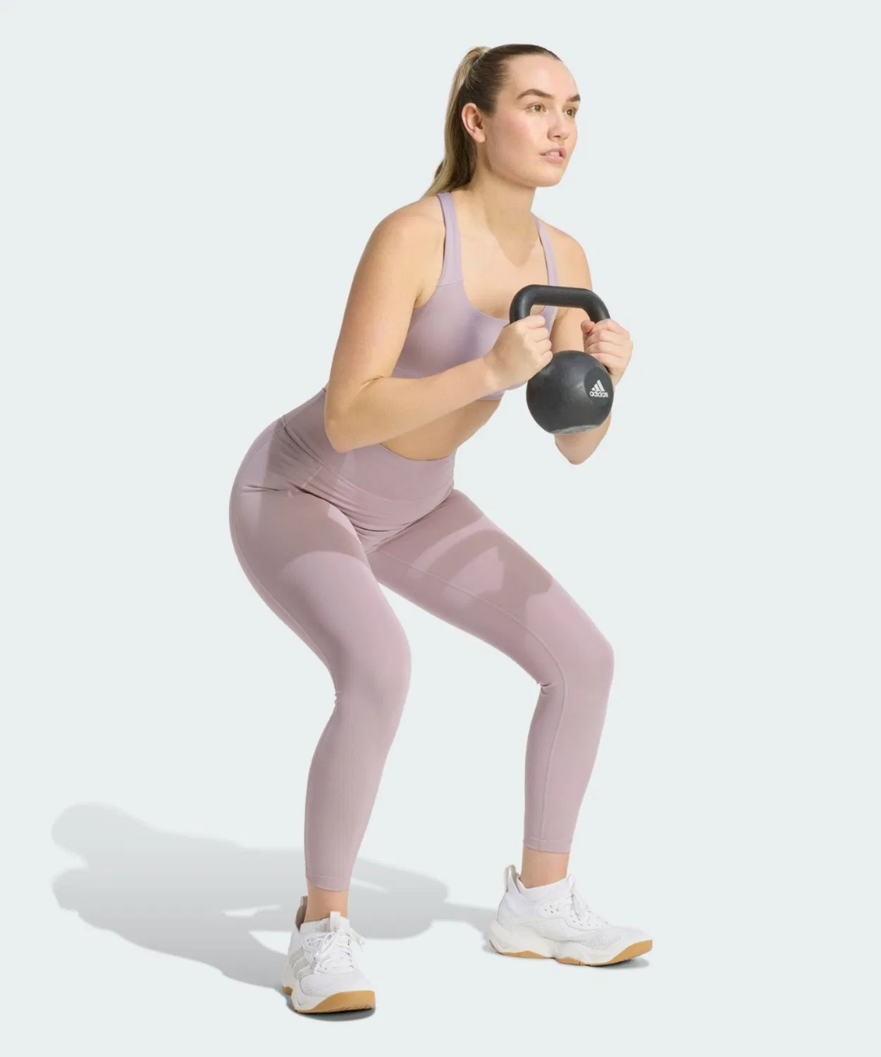 Женский спортивный бюстгальтер средней поддержки Optime Workout, Adidas, Purple — фото 4