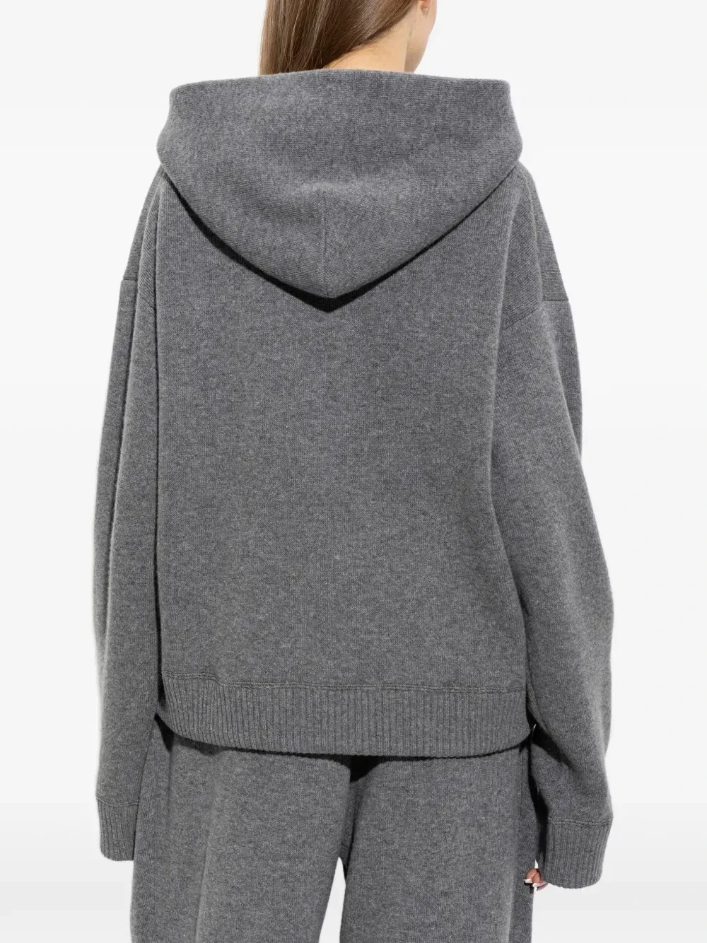 Вязаный свитер с капюшоном и вышитым логотипом DSQUARED2, серый — фото 4