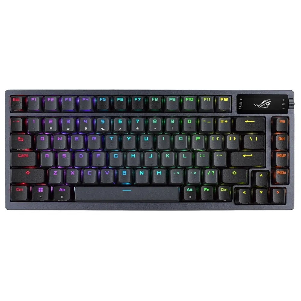 

Клавиатура игровая механическая беспроводная Asus ROG Azoth, NX Blue, PBT, английская раскладка, черный