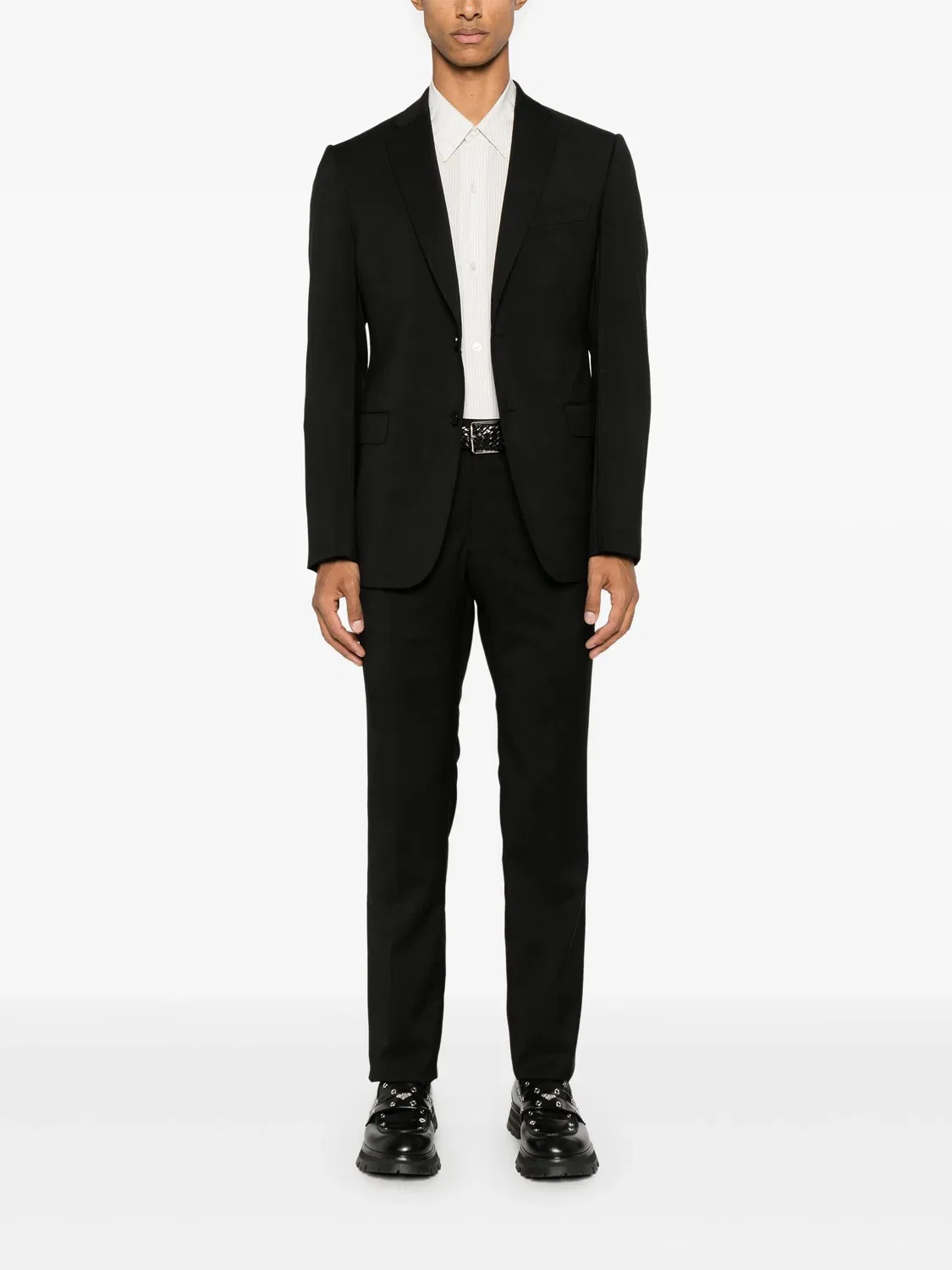 Костюм из чистой шерсти Emporio Armani, черный — фото 3