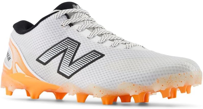 Кроссовки для лакросса New Balance Freezelx V5 Low для мужчин, White/Hot Mango/Black — фото 4