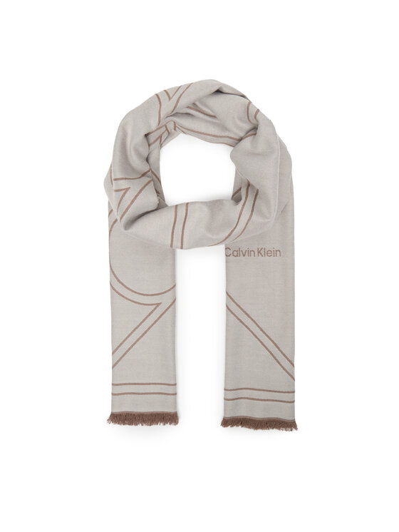 

Шарф Emblem Repeat Lw Shawl W Fringes LV04F8074G Calvin Klein, белый