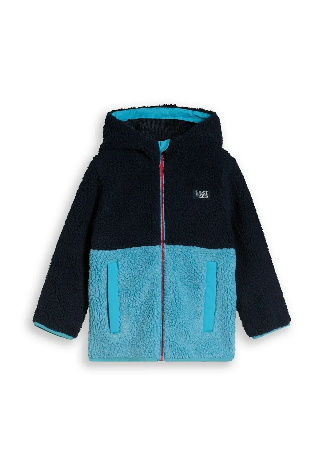 Куртка Jacken teddy с колор-блоками - флисовая куртка Tom Tailor, Sky Captain Blue