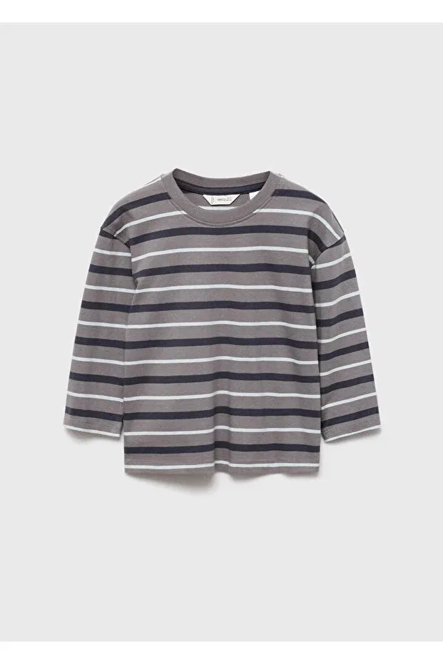 Детская футболка для мальчиков с длинным рукавом Mango Baby, Gray — фото 3