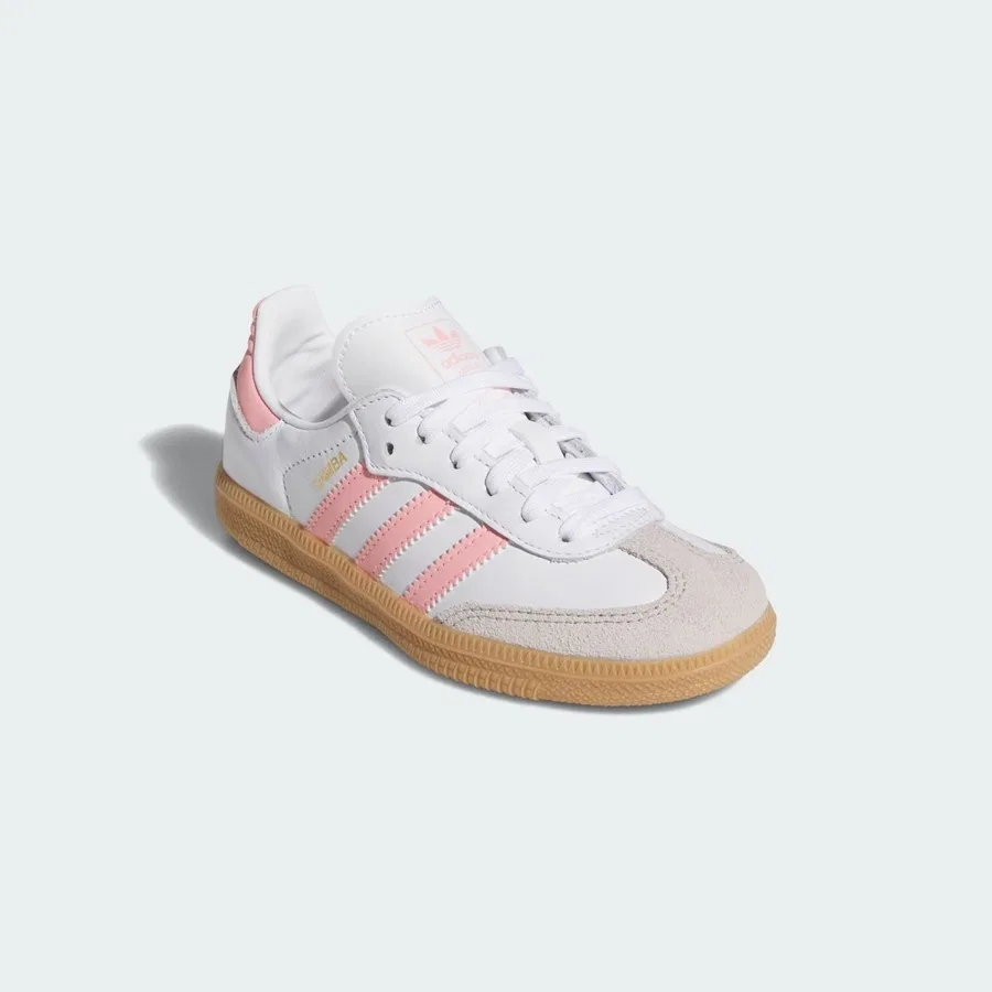 Кроссовки с дерматиновым верхом adidas Originals Samba Og, Бело-розовый — фото 4