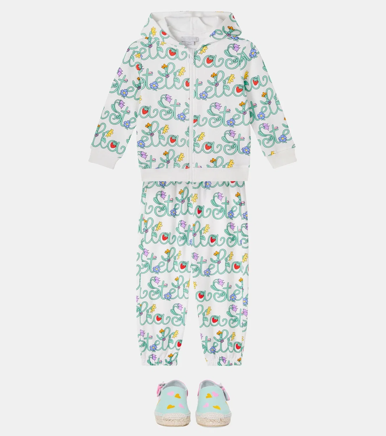Толстовка на молнии с принтом Stella Mccartney Kids, белый — фото 2