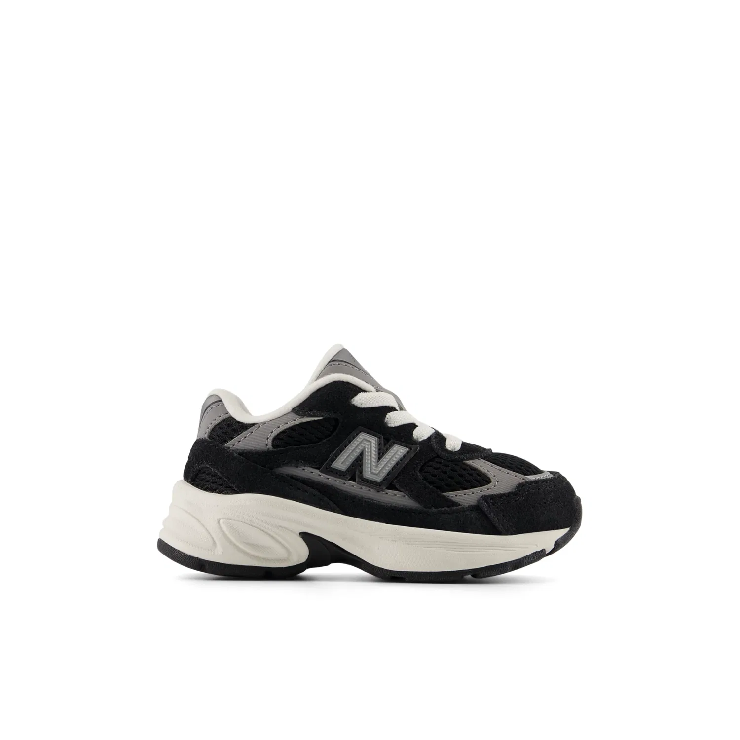 Детские кроссовки с эластичными шнурками 2010 Bungee New Balance, Black With Shadow Grey