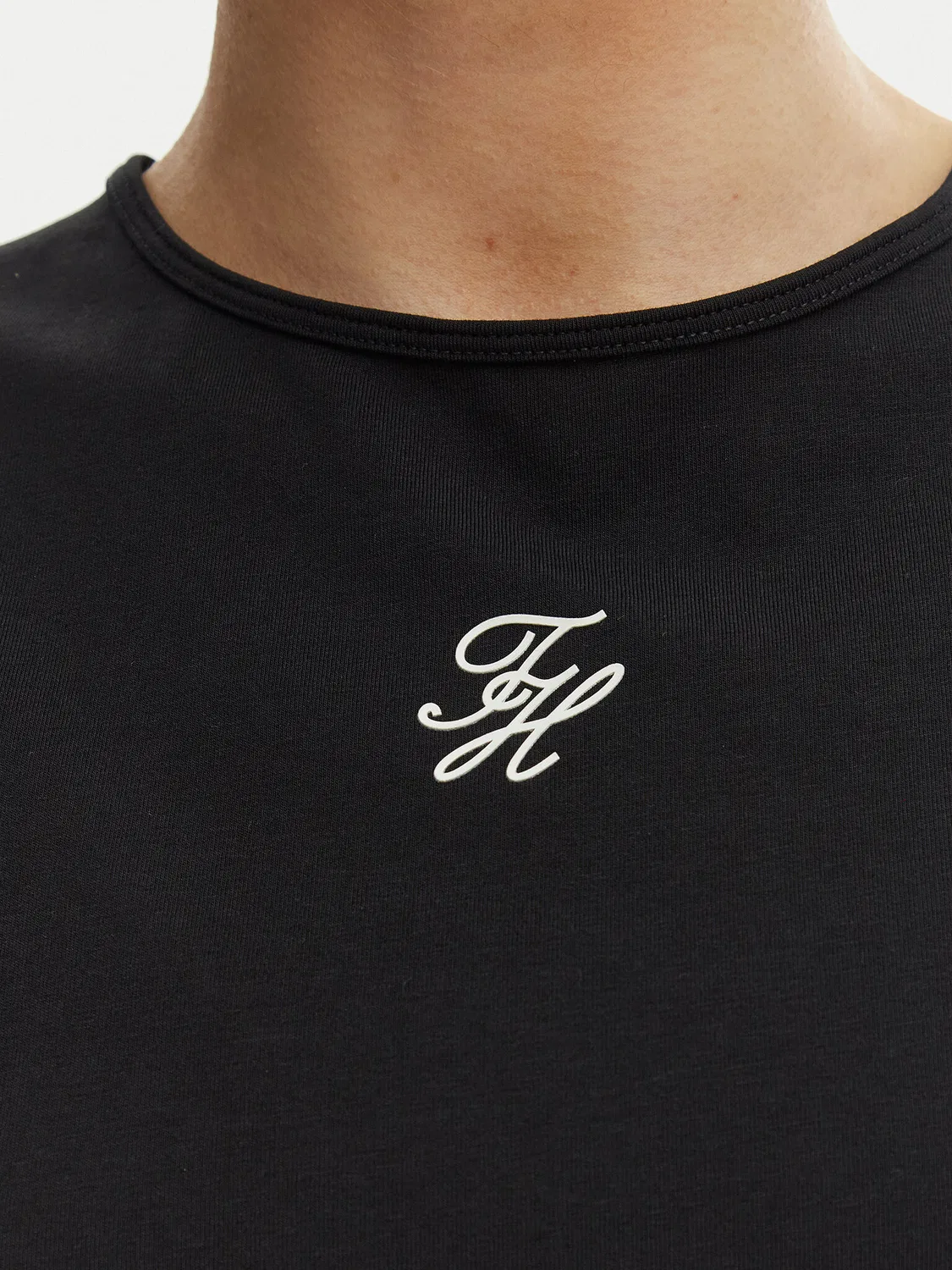 Женская футболка приталенного кроя Tommy Hilfiger, черный — фото 4
