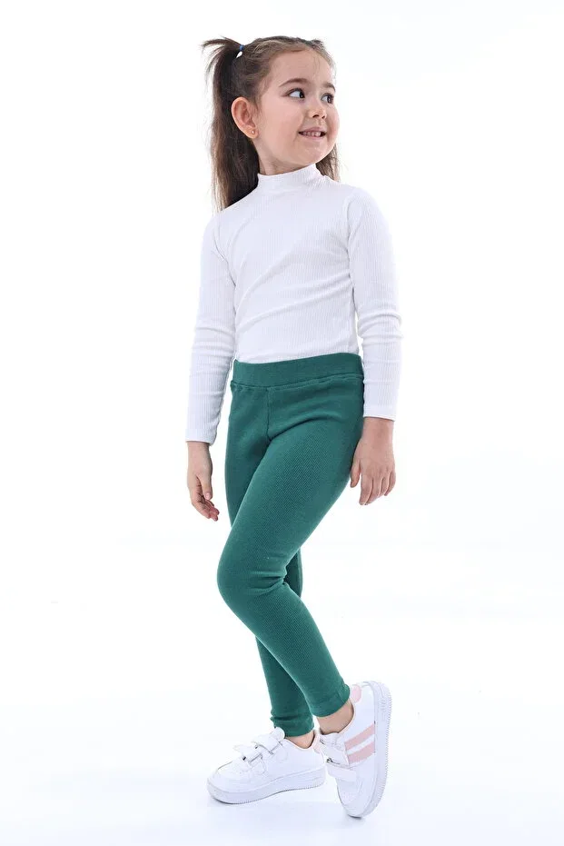 Детские леггинсы для девочек хлопковые Basics Kyex, Oil Green
