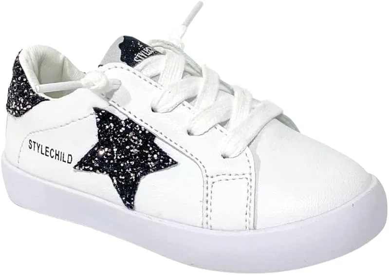 Детские кроссовки для девочек с блестящим принтом Sparkle Glitter Star StyleChild, White