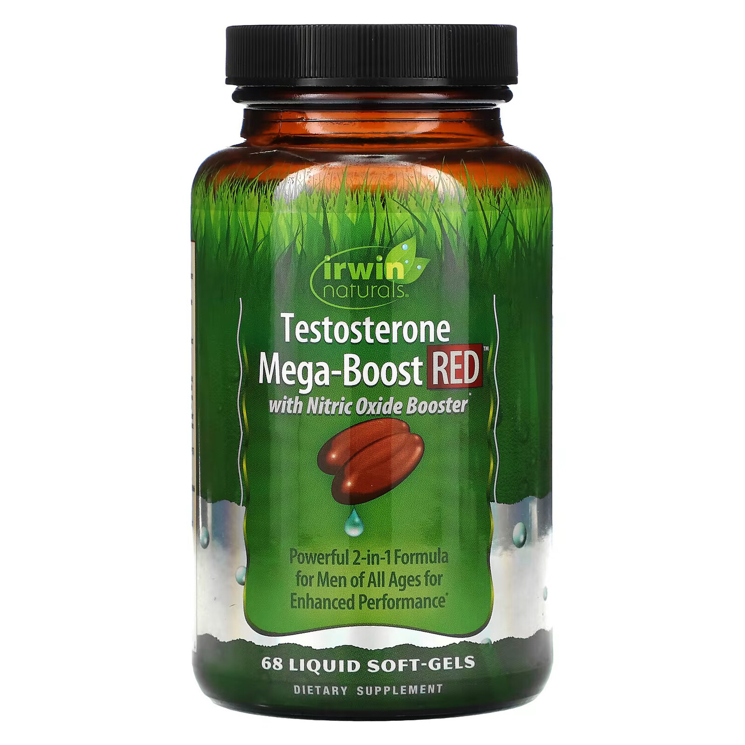 

Irwin Naturals, Testosterone Mega-Boost RED, повышение уровня тестостерона, 68 капсул с жидкостью