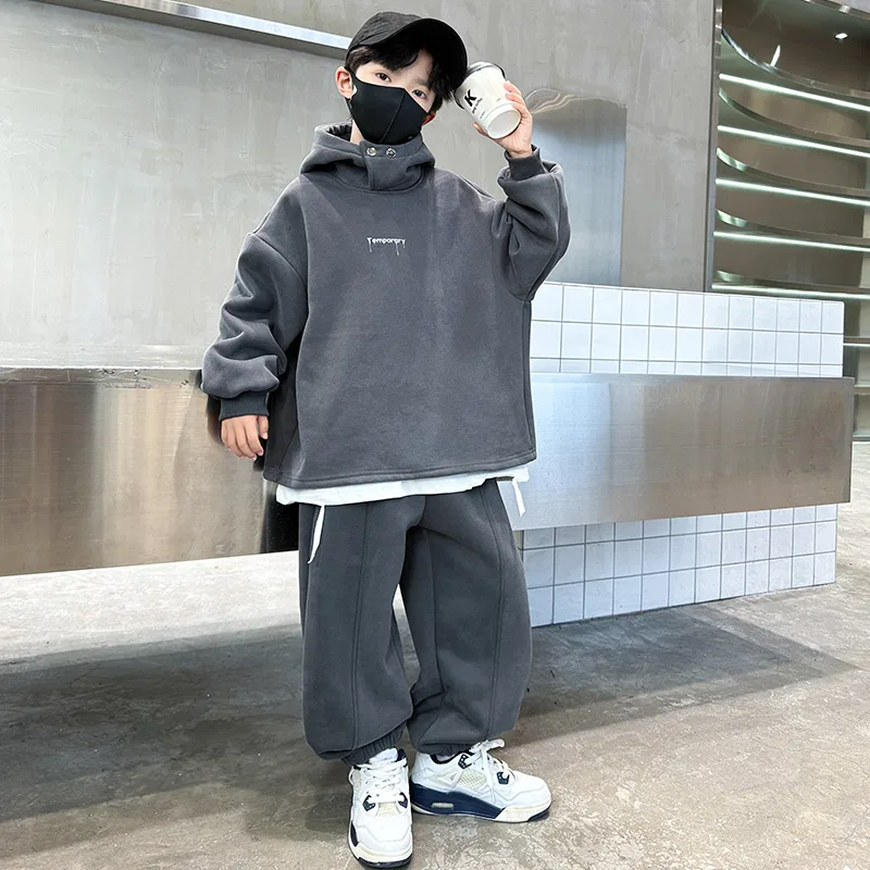 Детский спортивный комплект для мальчиков с капюшоном Lanza, Gray — фото 3