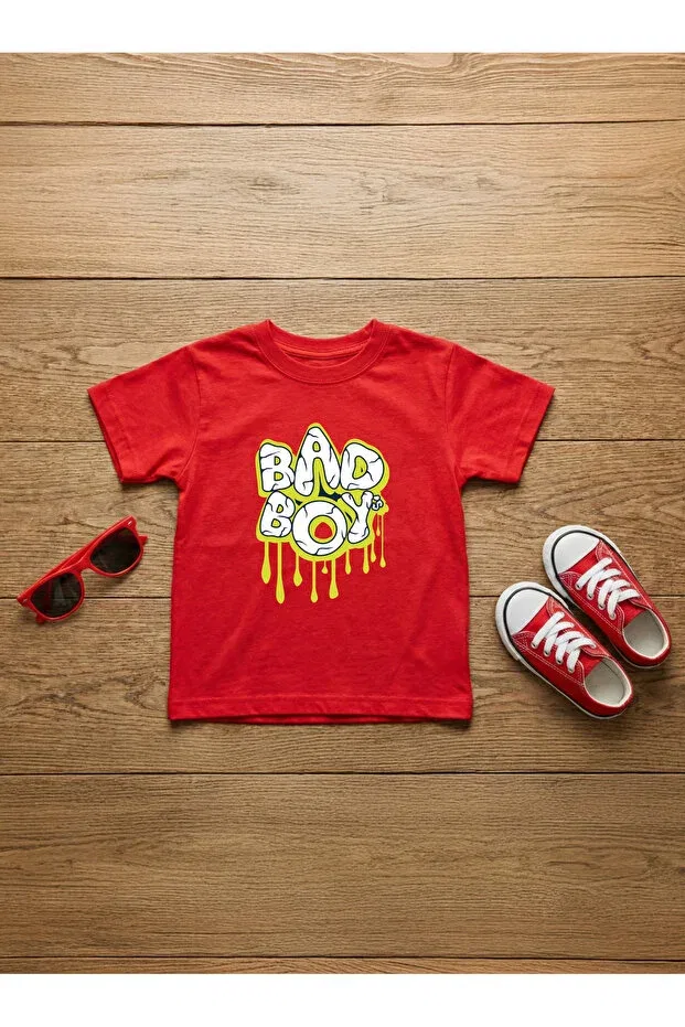 Детская футболка с принтом Bad boy printed Stil-X, Red