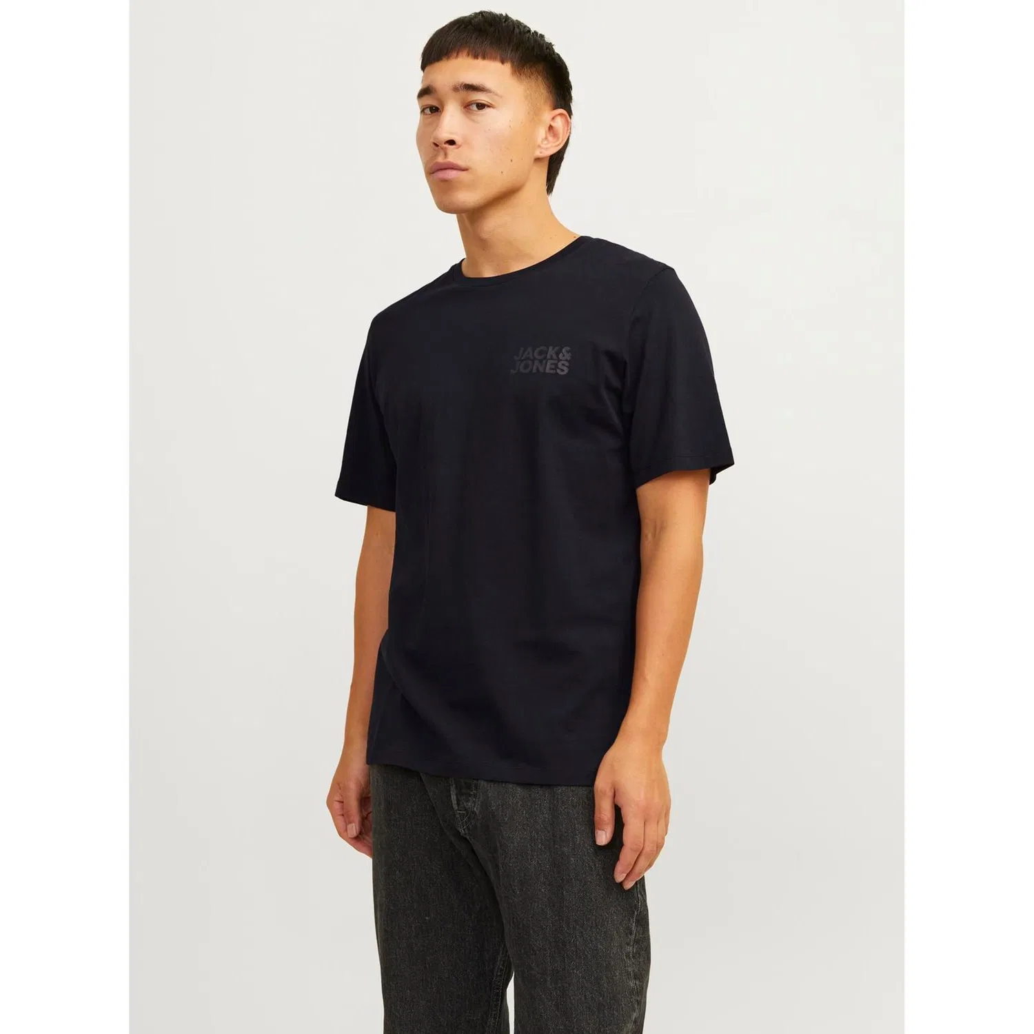 Детская хлопковая футболка с логотипом Jack & Jones, Black