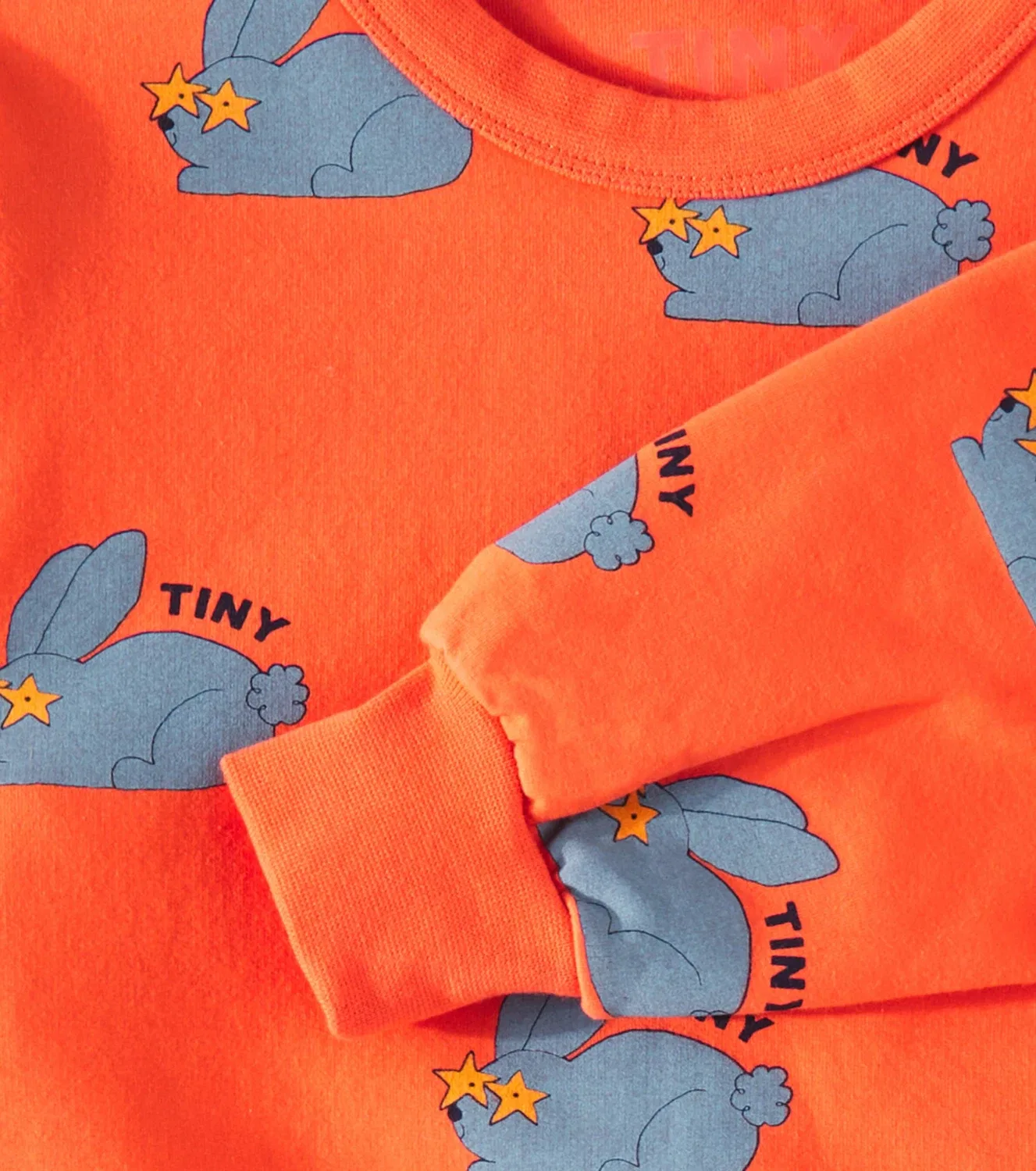 Свитшот с принтом кроликов Tinycottons, оранжевый — фото 3