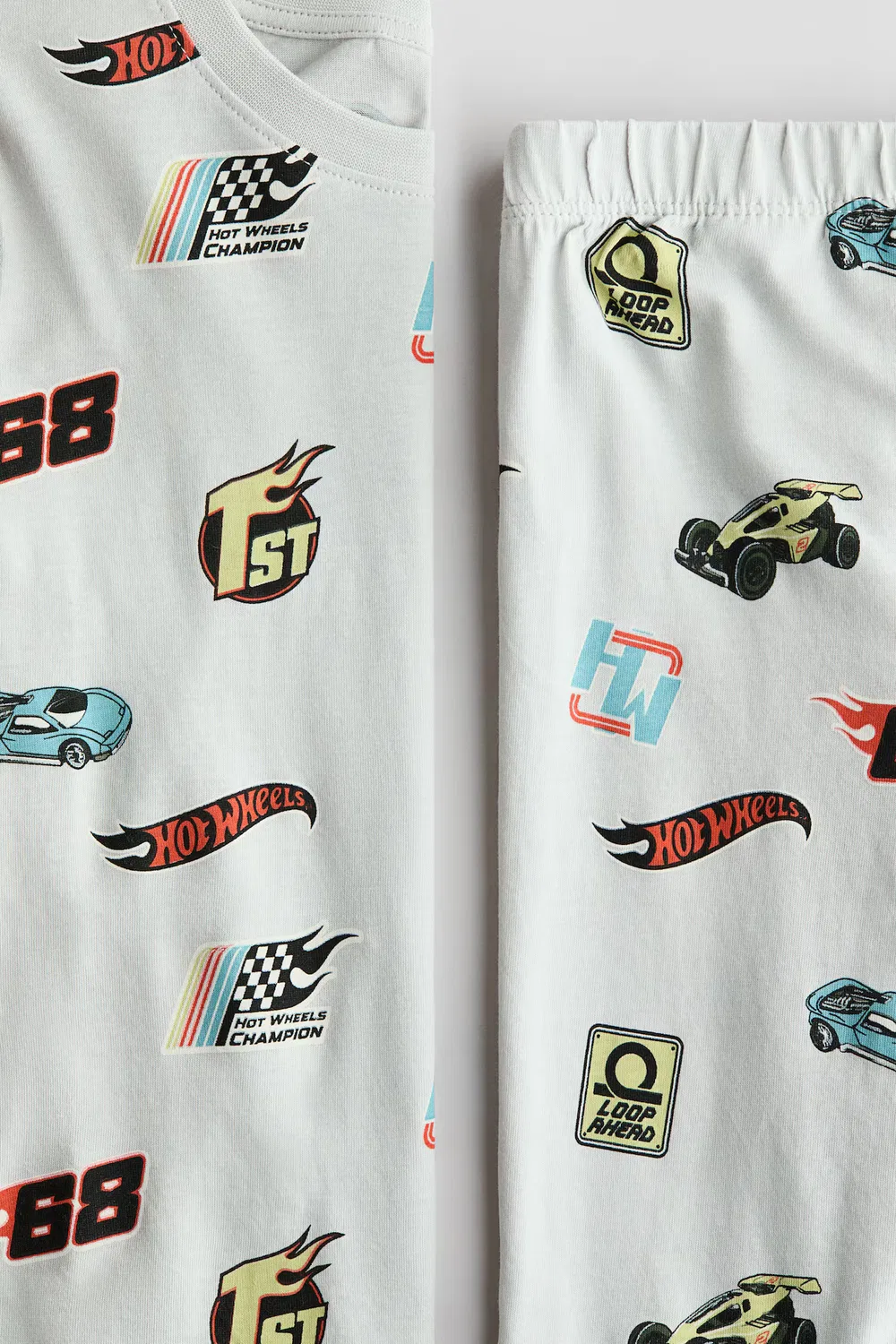 Пижама с принтом из хлопкового трикотажа H&M, Hellgraumeliert/Hot Wheels — фото 2