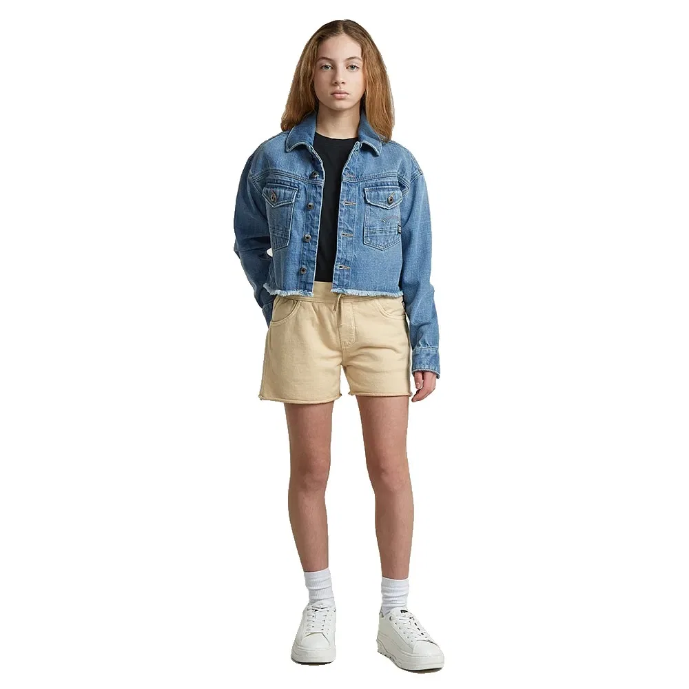 Детские джинсовые шорты с необработанным краем G-Star D29781-01 True Shorts Raw Edge, Beige — фото 4