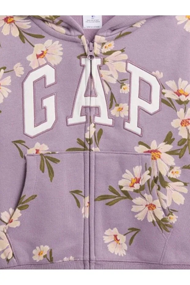 Детское худи для девочек с принтом Gap Kids, Lila — фото 2