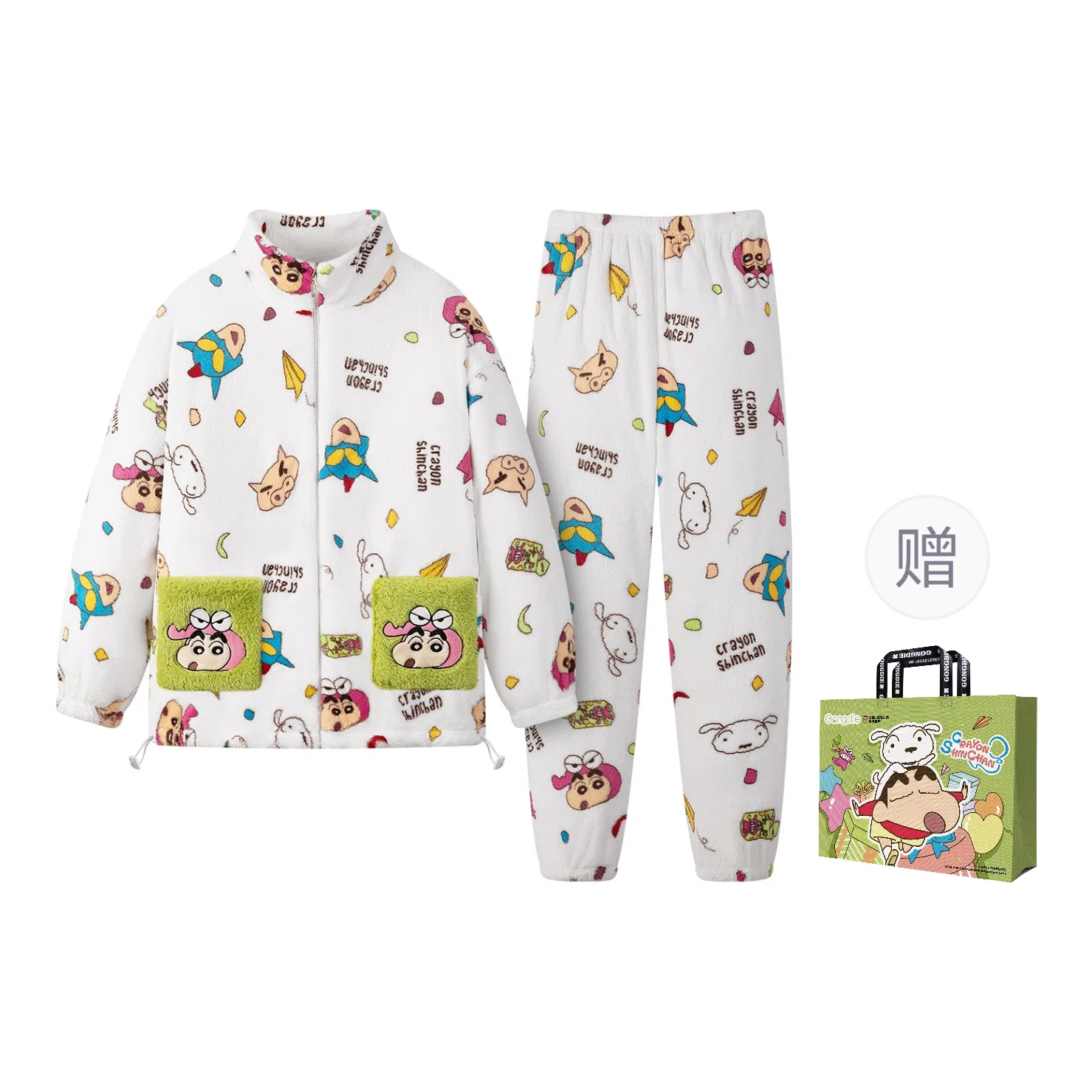 Детский комплект пижамы с принтом Pajama Set Gongdie, White Man