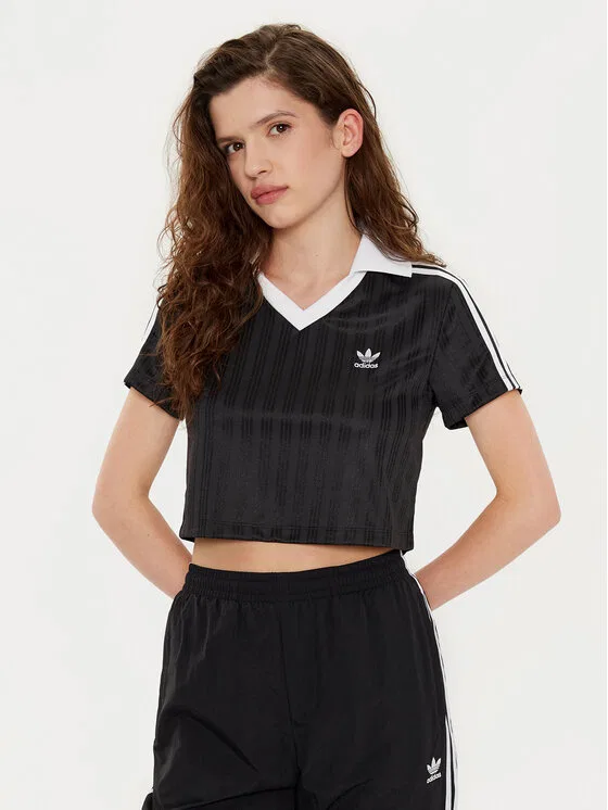 Футболка slim fit adicolor Football Jacquard Adidas, черный
