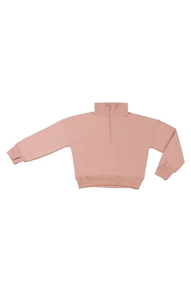 Детские свитшот для девочек с длинным рукавом Miela Kids, Salmon — фото 4