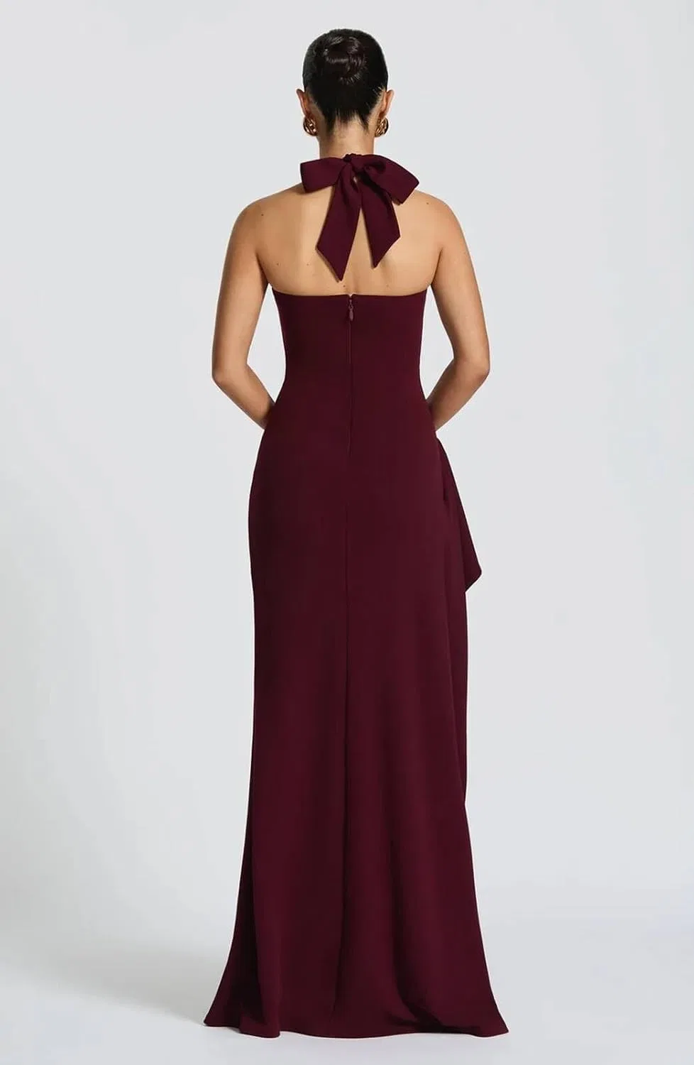 Женское атласное вечернее платье с разрезом YH161, Navy Blue — фото 2
