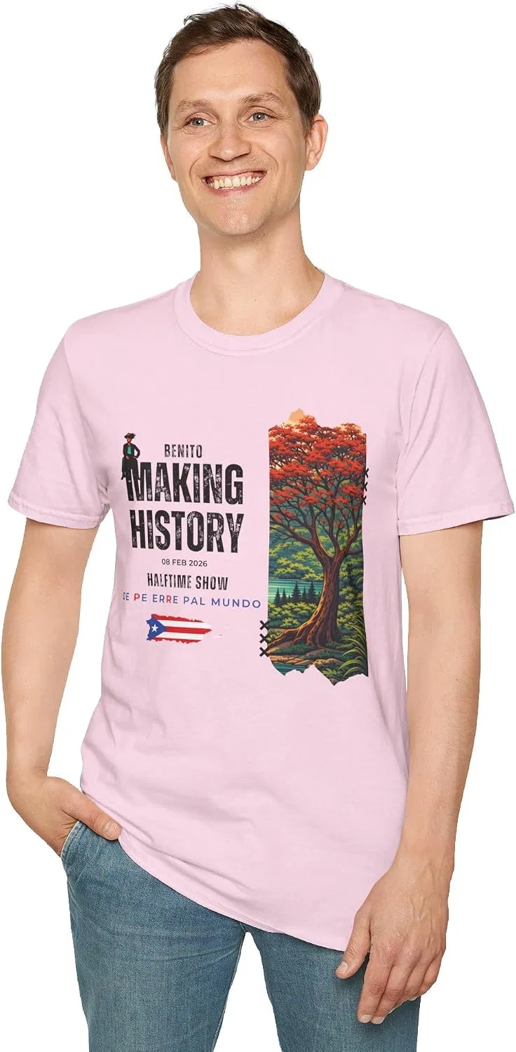 Женская футболка с принтом Puerto Rico Football Shirt Benito Music Bowl, светло-розовый — фото 3