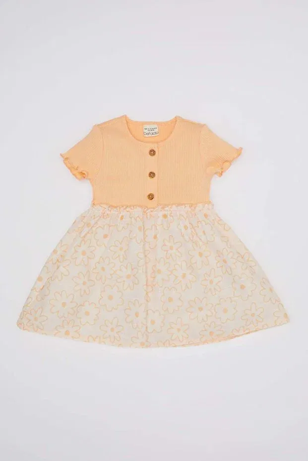 Детское платье для девочек хлопковое Defacto, Orange