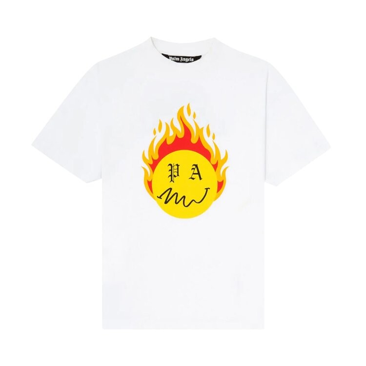 

Футболка Palm Angels Burning Head Short-Sleeve T-Shirt 'White/Yellow', белый