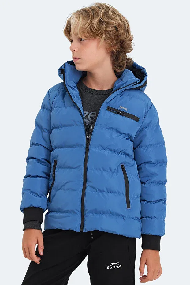 Детское пальто для девочек с капюшоном Slazenger, Saks Blue — фото 4