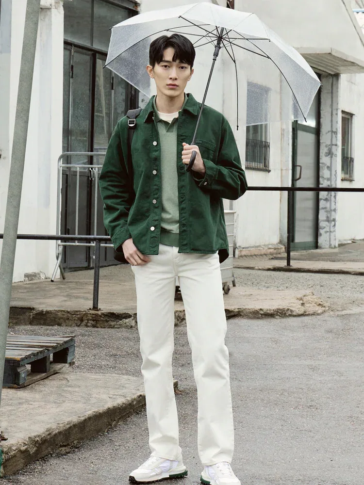 Джинсовая рубашка Lacoste, хлопок, зеленый