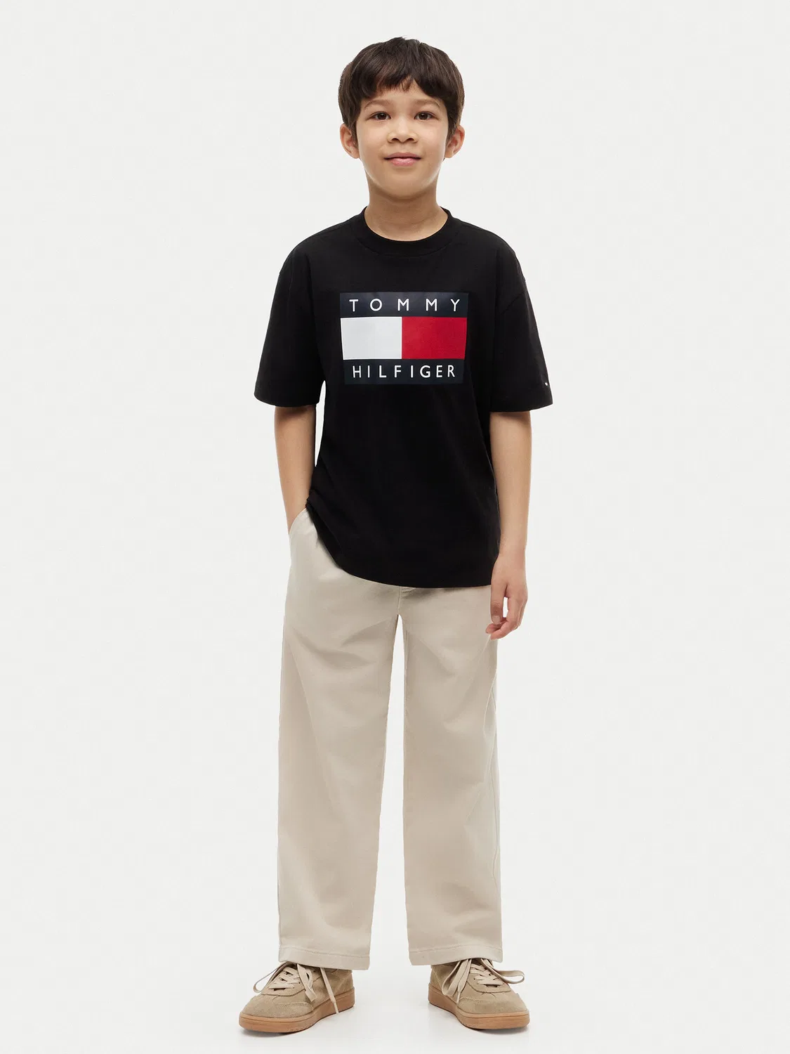 Футболка стандартного кроя для мальчика Heritage Tommy Hilfiger, черный — фото 2