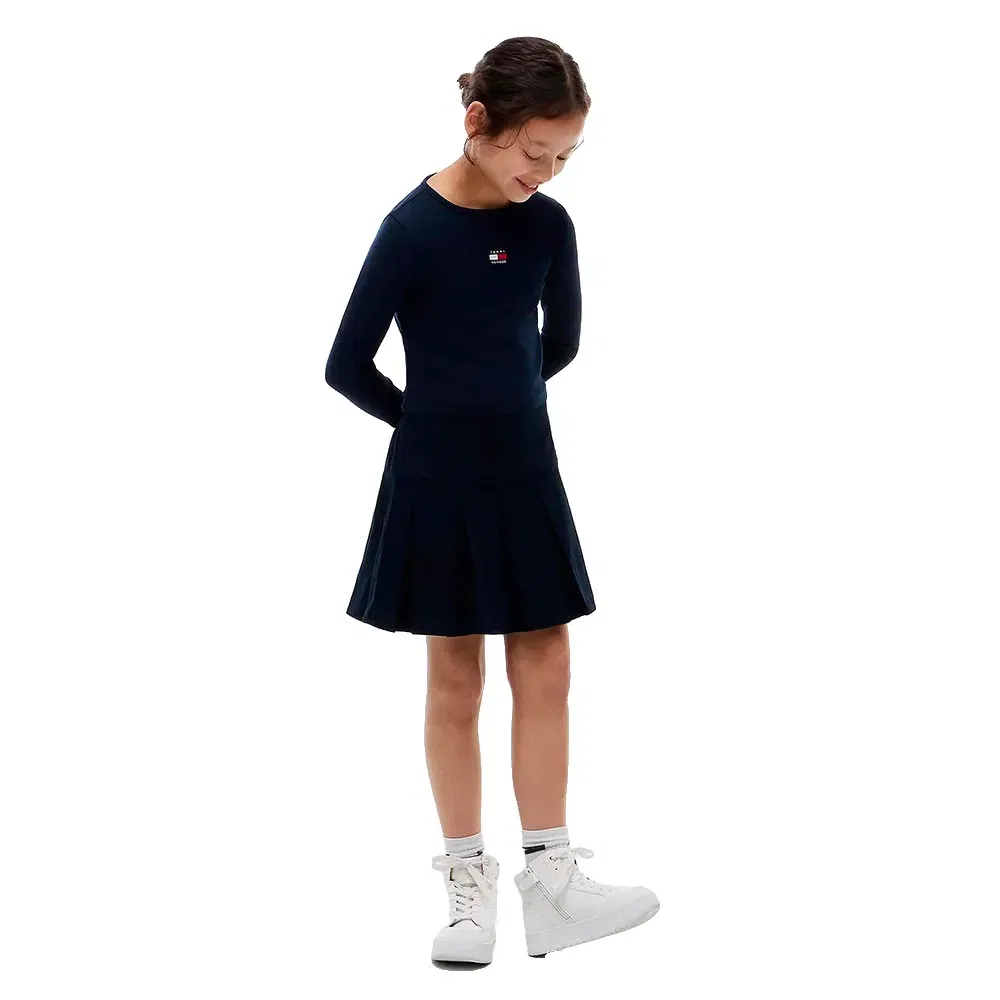Детское лонгслив для девочек с принтом Tommy hilfiger, Blue — фото 4