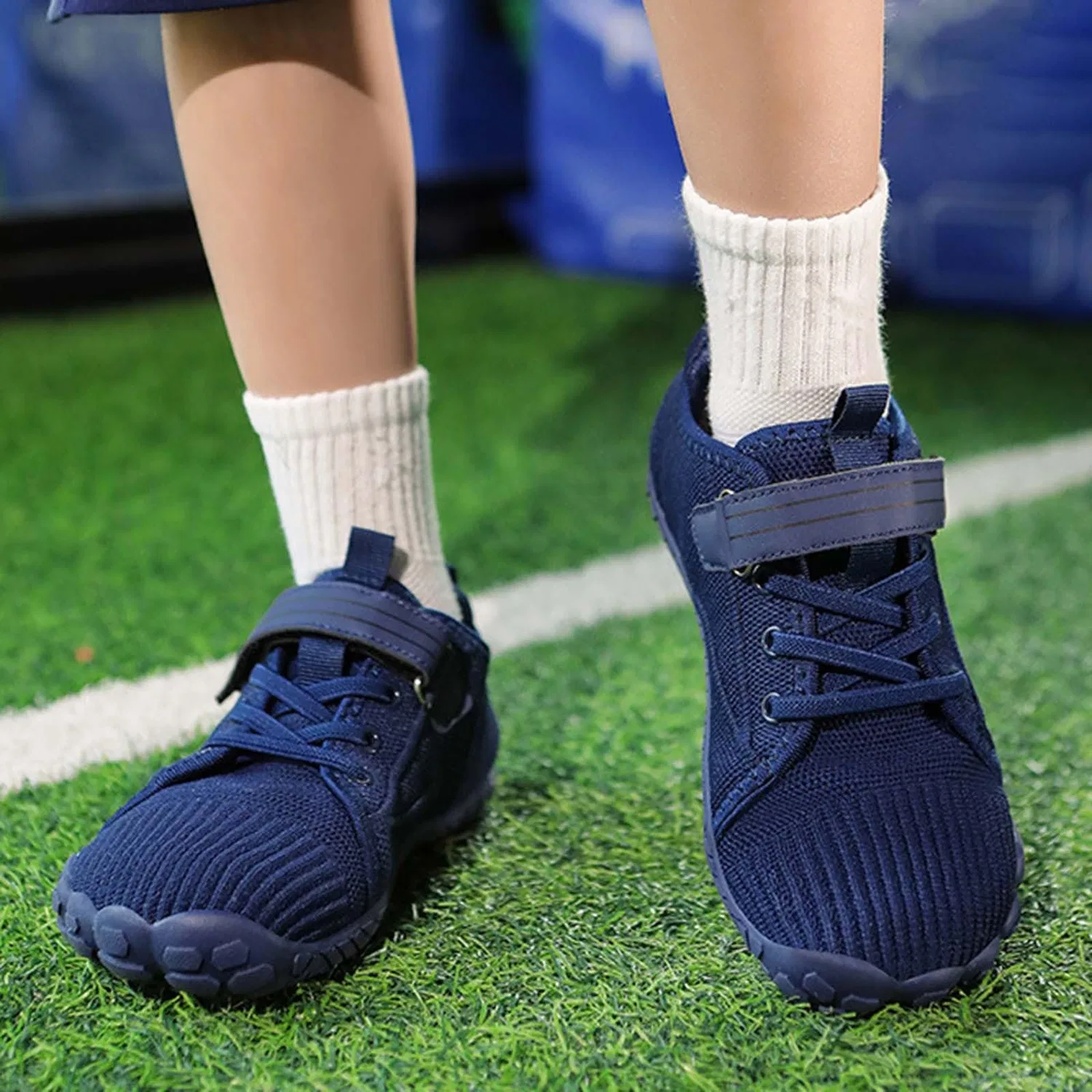 Детские кроссовки для мальчиков с принтом Scarpe Barefoot, Dark Blue — фото 2
