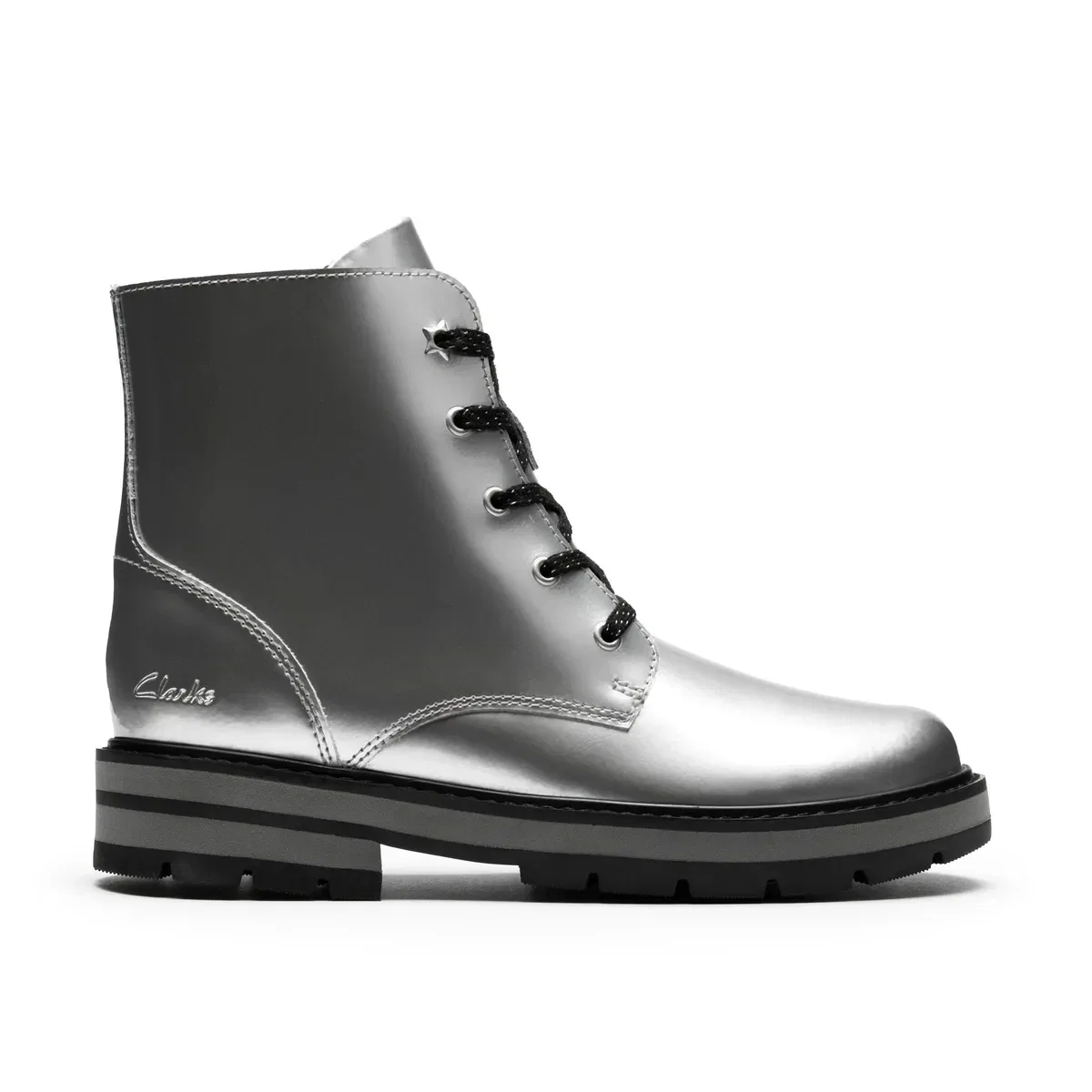 Детские ботинки на каблуке Prague Hill K. Clarks, Silver