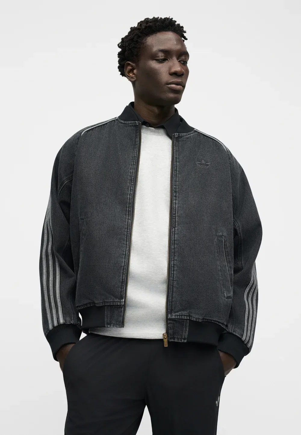 Джинсовая куртка унисекс Adidas Originals, True Black Denim — фото 4