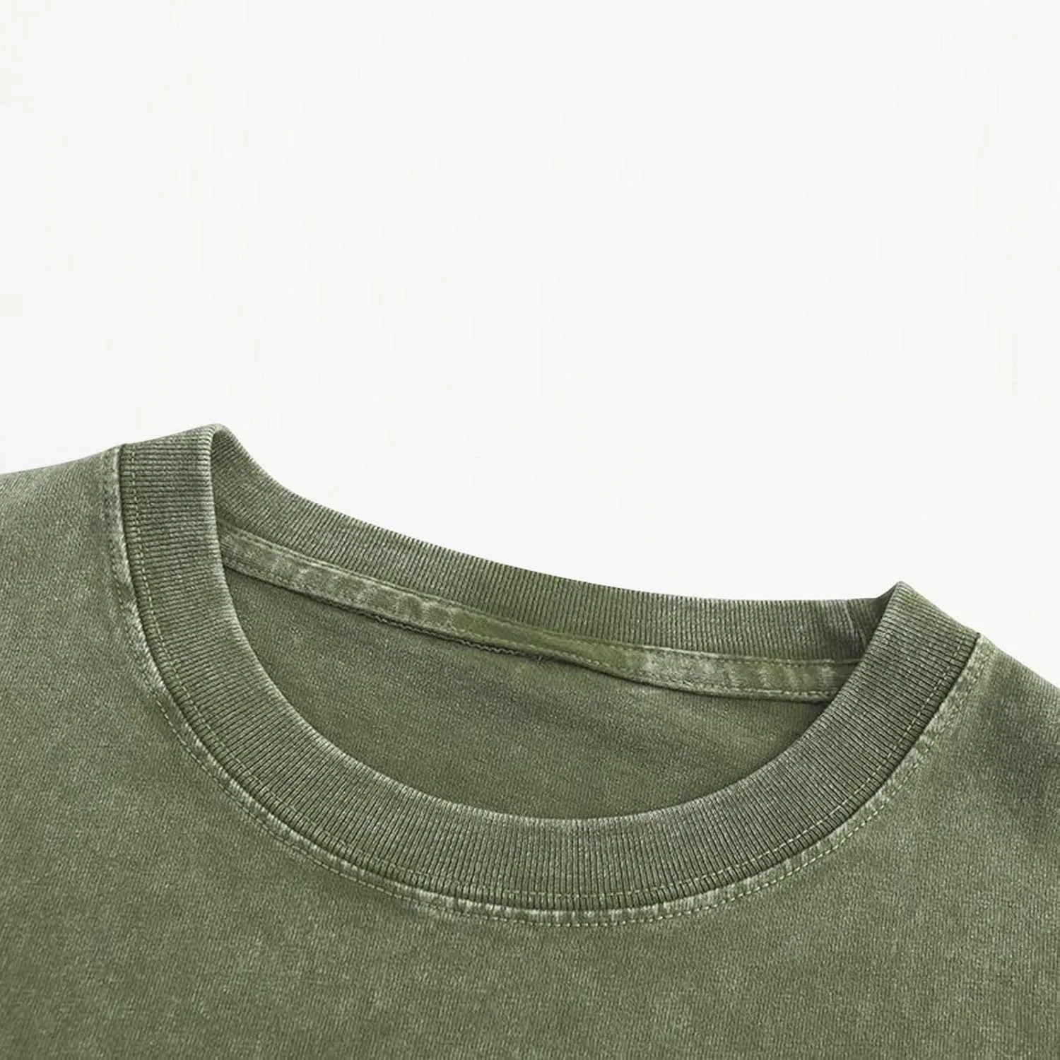 Мужская футболка оверсайз с винтажной стиркой, Army Green — фото 4