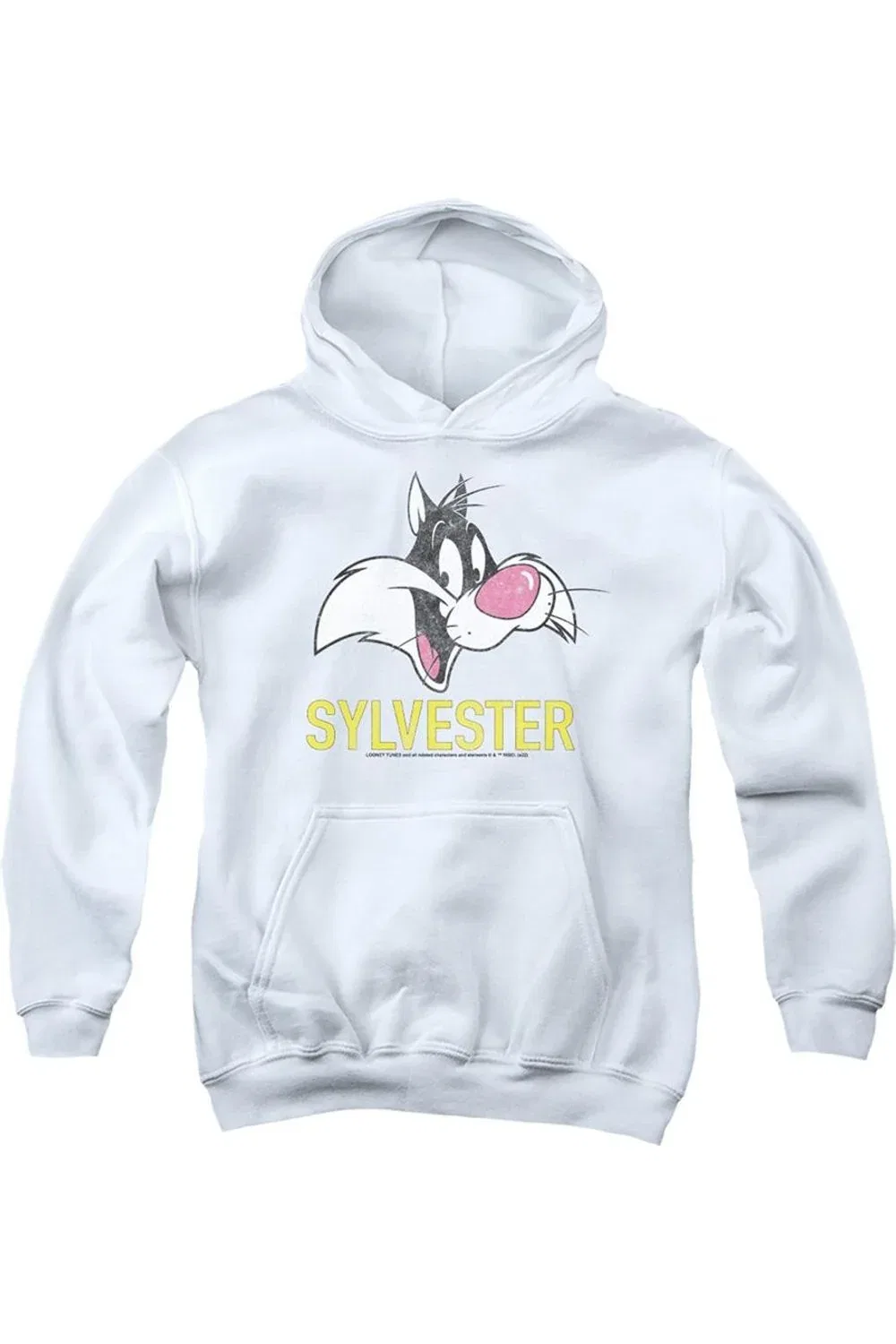 Детское худи для мальчиков с капюшоном и принтом Sylvester Looney Tunes Gildan, White