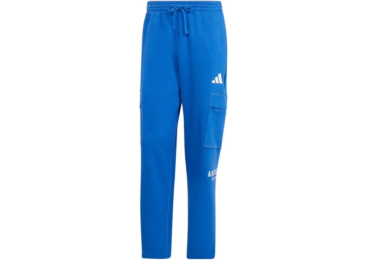 Мужские спортивные штаны свободного кроя с принтом All Szn Fleece Graphic Loose Cargo Pants Adidas, Royal Blue Off White