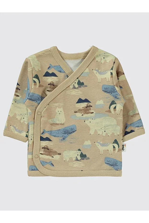 Детское боди-комплект для новорожденных с принтом Hibernation Printed Bodysuit Sets Civil Baby, Coffee With Milk — фото 2