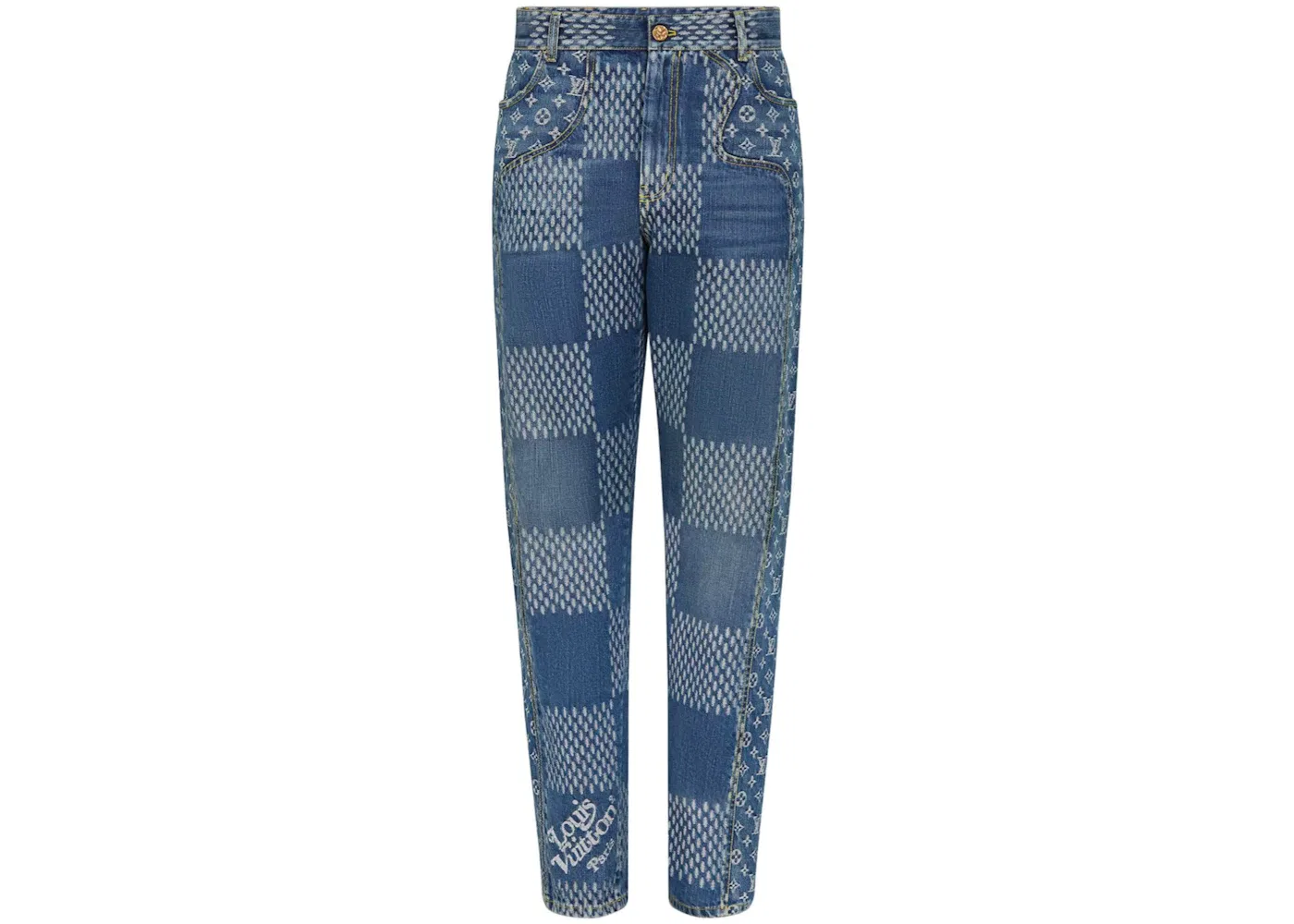Мужские джинсы с принтом Denim Pants Louis Vuitton, Indigo