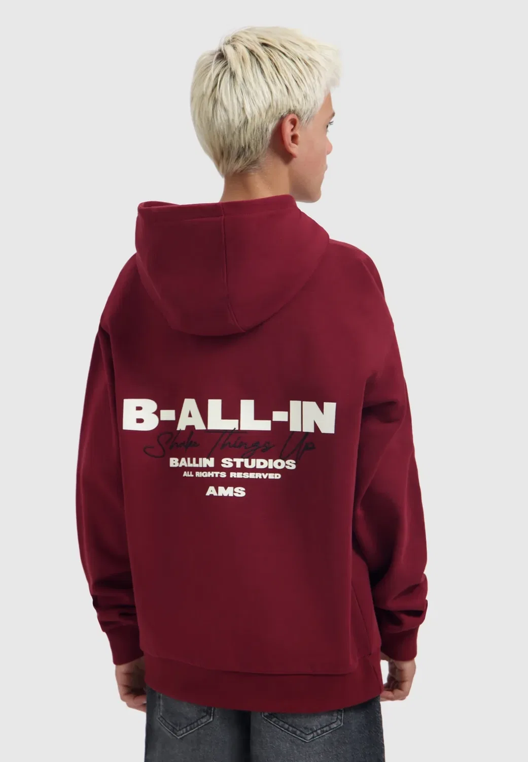 Толстовки свободного кроя с длинными рукавами - худи Ballin, Bordeaux — фото 2