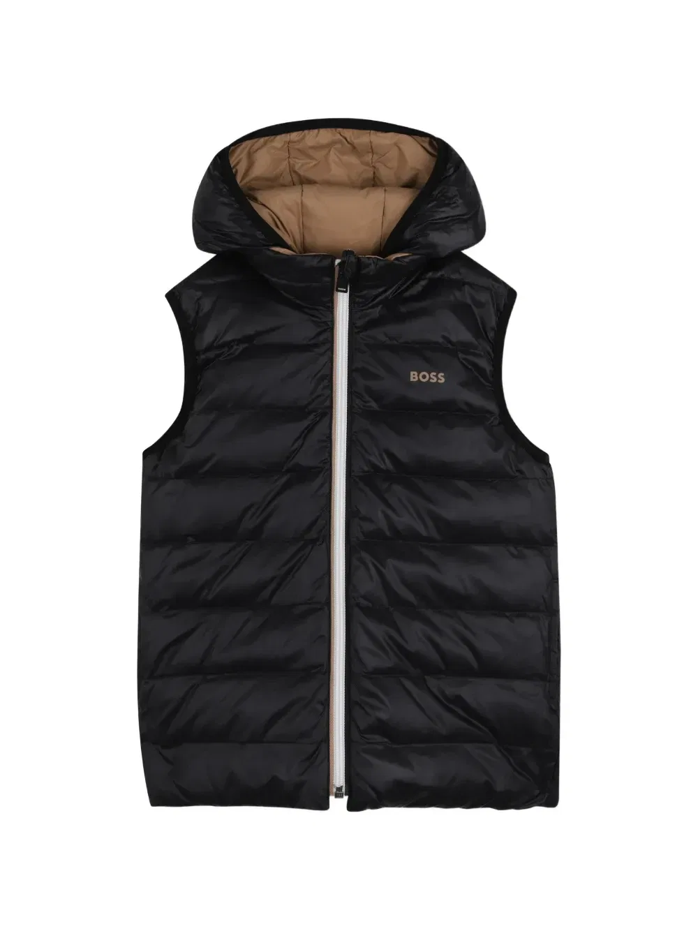 Двусторонний жилет с капюшоном Boss Kidswear, черный